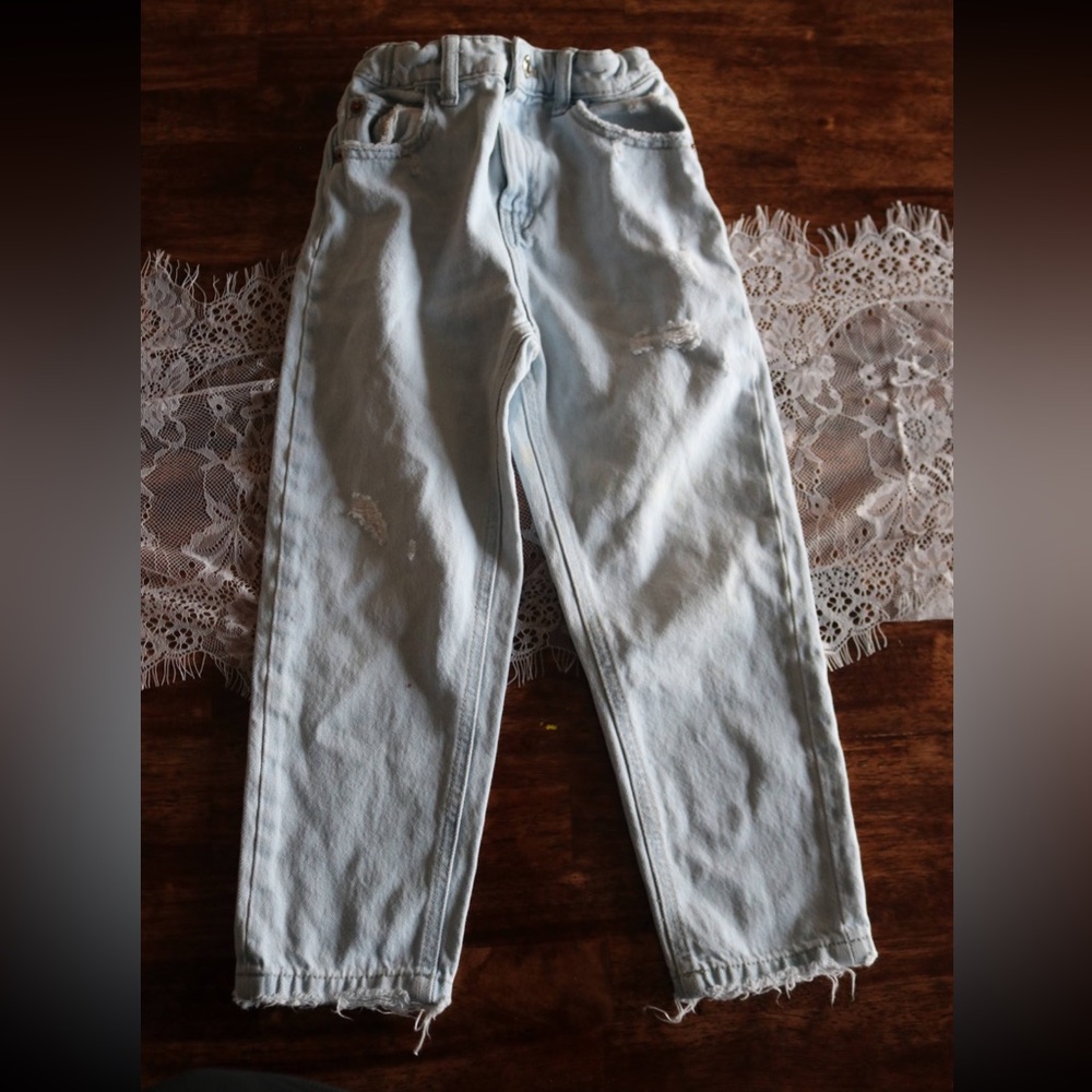 Zara kids distressed “mom” jeans